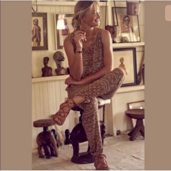 Anthropologie Lilka jumpsuit XS Small ikat modern bohemian - Picture 4 of 10